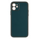 Чохол Leather Gold with Frame without Logo для iPhone 12 Колір 5, Dark Green