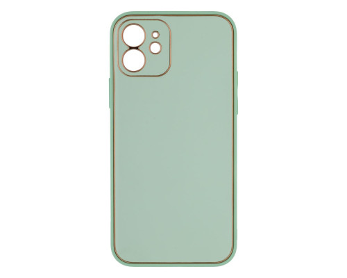 Чохол Leather Gold with Frame without Logo для iPhone 12 Колір 5, Dark Green