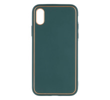 Чохол Leather Gold with Frame without Logo для iPhone X/Xs Колір 5, Dark Green 2020000265016