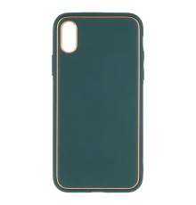 Чохол Leather Gold with Frame without Logo для iPhone X/Xs Колір Dark Green 2020000265016