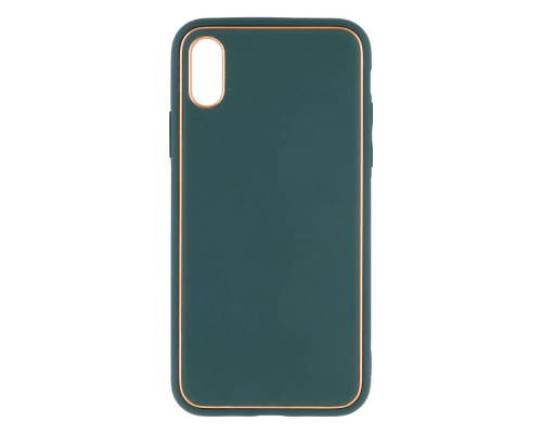 Чохол Leather Gold with Frame without Logo для iPhone X/Xs Колір 5, Dark Green 2020000265016