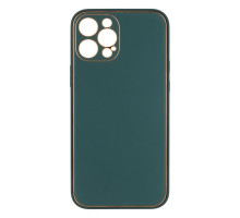 Чохол Leather Gold with Frame without Logo для iPhone 12 Pro Max Колір 5, Dark Green 2020000264262