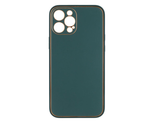 Чохол Leather Gold with Frame without Logo для iPhone 12 Pro Max Колір 5, Dark Green 2020000264262