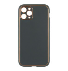 Чохол Leather Gold with Frame without Logo для iPhone 11 Pro Колір Navy Green 2020000264729