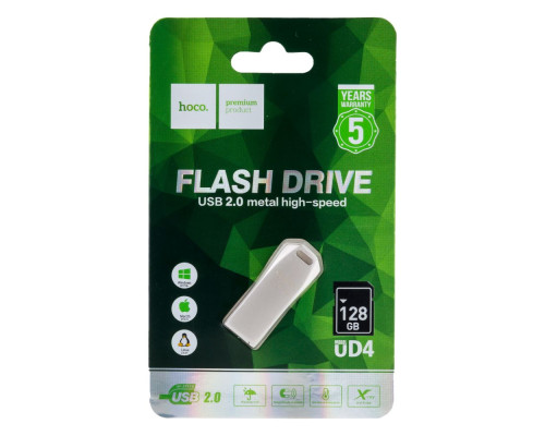 USB флеш-накопичувач Hoco UD4 USB 2.0 128GB Колір Сталевий