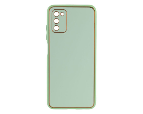 Чохол Leather Gold with Frame without Logo для Samsung A03s 4G Колір 2, Black