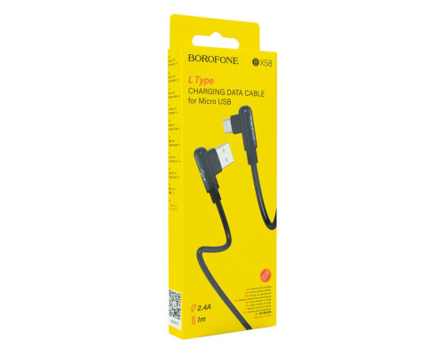 Кабель USB Borofone BX58 Lucky Micro 2.4A Колір Чорний