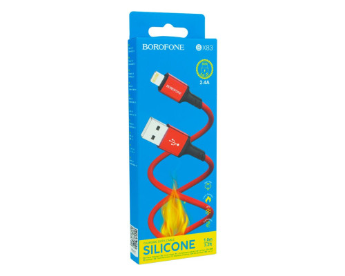 Кабель USB Borofone BX83 Silicone Lightning 2.4A Колір Білий