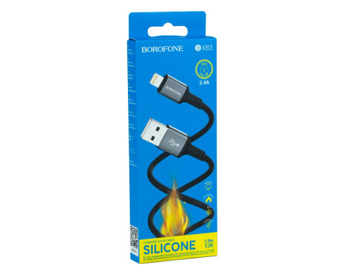 Кабель USB Borofone BX83 Silicone Lightning 2.4A Колір Білий