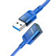 USB Подовжувач Hoco U107 USB male to USB female USB3.0 Колір Синiй