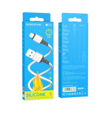 Кабель USB Borofone BX83 Silicone Lightning 2.4A Колір Білий