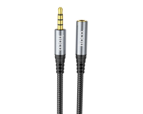 Кабель Aux Hoco UPA20 3.5 audio extension cable Колір Cірий 6931474762153