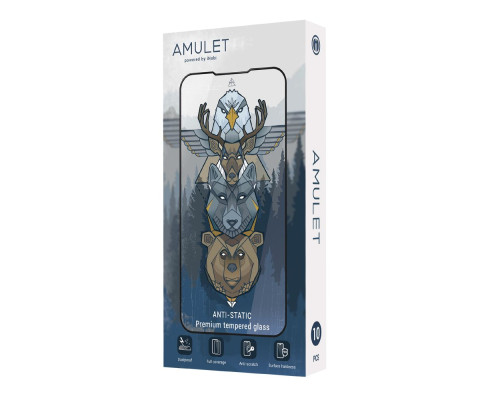 BOX 10 шт Захисне скло AMULET 2.5D HD Antistatic for iPhone 14 Pro Max Колір Black