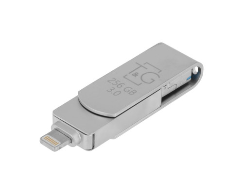 USB OTG флеш-накопичувач T&G 3&1 Lightning & Android 256gb Metal 007 м'ята упаковка Колір Метал