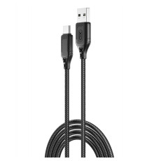 Кабель USB XO NB235 Zebra series Braided 2.4A Type C Колір Чорний