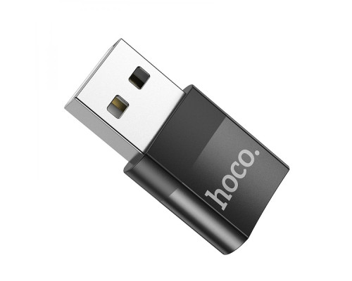 Перехідник Hoco UA17 USB Male to Type-C female USB2.0 adapter Колір Чорний 6931474762009