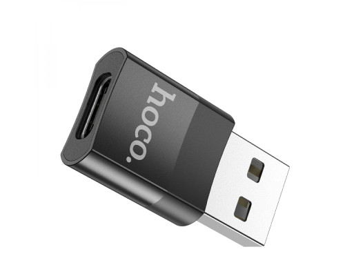 Перехідник Hoco UA17 USB Male to Type-C female USB2.0 adapter Колір Чорний 6931474762009