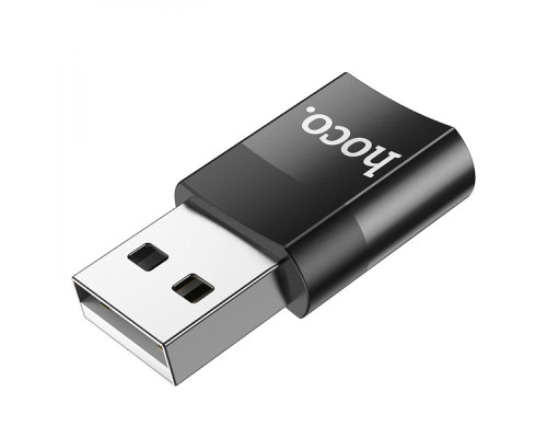 Перехідник Hoco UA17 USB Male to Type-C female USB2.0 adapter Колір Чорний 6931474762009