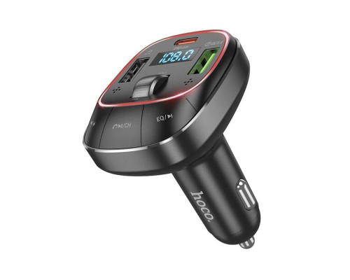 FM-трансмітер Hoco E76 Pole PD48W+QC3.0 car BT FM transmitter Колір Чорний 6942007600248