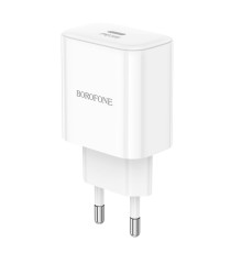 Мережевий Зарядний Пристрій Borofone BA81A 1USB-C PD/QC 20W Колір Бiлий 6941991108181