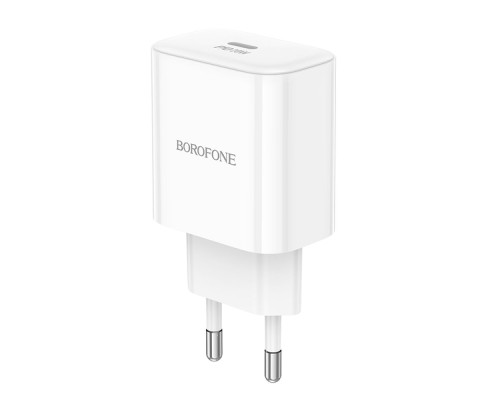 Мережевий Зарядний Пристрій Borofone BA81A 1USB-C PD/QC 20W Колір Бiлий 6941991108181