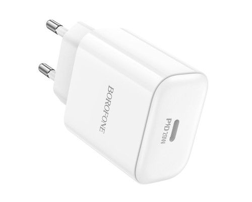 Мережевий Зарядний Пристрій Borofone BA81A 1USB-C PD/QC 20W Колір Бiлий 6941991108181