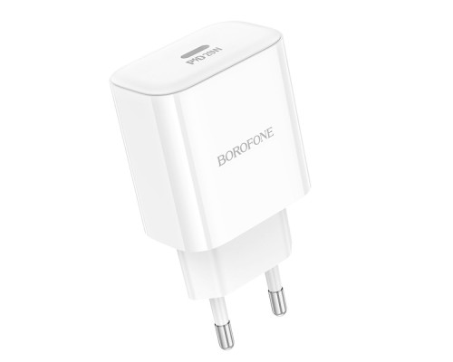 Мережевий Зарядний Пристрій Borofone BA81A 1USB-C PD/QC 20W Колір Бiлий 6941991108181