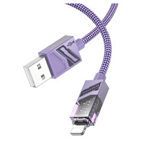 Кабель USB Borofone BU42 Octavia Lightning 2.4A 1.2m Колір Фіолетовий 6941991109034