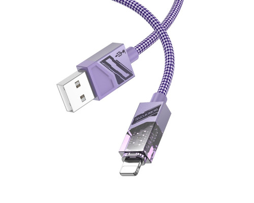 Кабель USB Borofone BU42 Octavia Lightning 2.4A 1.2m Колір Фіолетовий 6941991109034