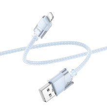 Кабель USB Hoco U132 Lightning 2.4A 1.2m Колір Блакитний 6942007618175