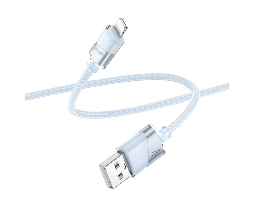 Кабель USB Hoco U132 Lightning 2.4A 1.2m Колір Блакитний 6942007618175