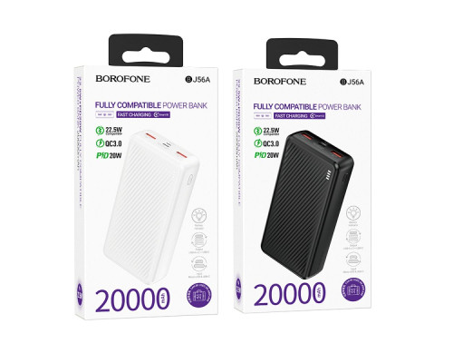 Універсальна Мобільна Батарея Power Bank Borofone BJ56A Graceful 22.5W+PD20W 20000 mAh Колір Чорний 6941991111822