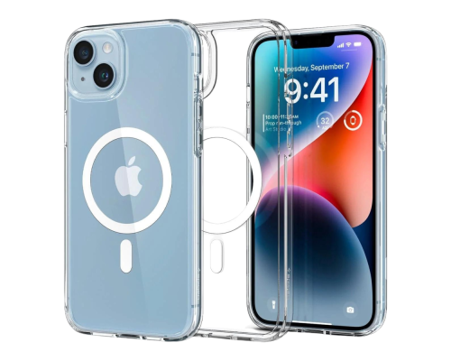 Чохол TPU+PC Spigen Ultra Hybrid with Magsafe для iPhone 14 Колір Transparent 2020000405467