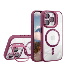 Чохол TPU+PC+Metal Stand Case with MagSafe and Camera Lenses для iPhone 15 Pro Max Колір Plum 2020000407393