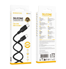 Кабель USB Borofone BX113 Silicone Type-C to Type-C 60W 3m Колір Чорний 6941991115561