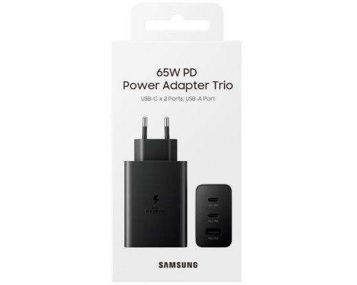 Мережевий Зарядний Пристрій Samsung 1USB/2USB-C PD/QC 65W 1:1 Колір Чорний 8806092669987 ma35612_3411590