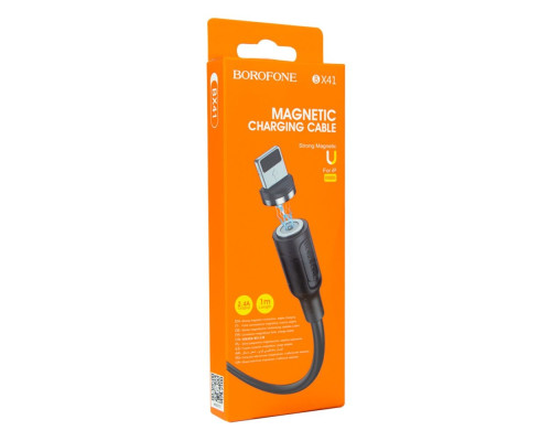 Кабель USB Borofone BX41 Amiable magnetic Lightning М'ята упаковка Колір Чорний 2020000422266