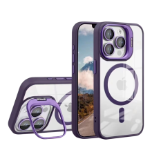 Чохол TPU+PC+Metal Stand Case with MagSafe and Camera Lenses для iPhone 12/12 Pro Колір Dark Purple 2020000408116