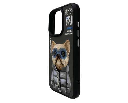 Чохол TPU+PC Nimmy 3D with Metal Buttons для iPhone 16 Pro Колір Dog Black 6971080319402