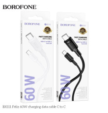 Кабель USB Borofone BX111 60W Type-C to Type-C Колір Білий 6941991115110