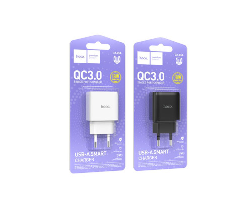 Мережевий Зарядний Пристрій Hoco C140A 1USB QC 18W Колір Бiлий 6942007627795 ma36294_3607261