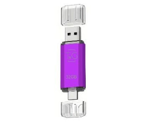 USB Flash Drive T&G 32gb USB/Type C 009 Колір Фіолетовий 4719303953550