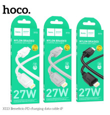 Кабель USB Hoco X113 Type-C to Lightning PD27W - це оригінальне поєднання виняткової надійності, сучасних технологій і стильного дизайну. Він підтримує швидку зарядку за технологією PD з потужністю до 27 Вт, що робить його відмінним рішенням для власників