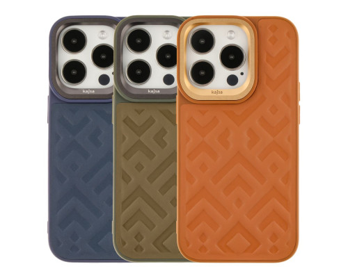 Чохол Kajsa Briquette Collection Rhombus для iPhone 14 Pro Колір Brown 4894505118836