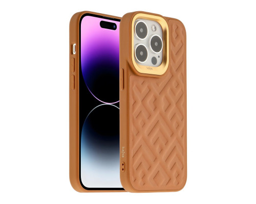 Чохол Kajsa Briquette Collection Rhombus для iPhone 14 Pro Колір Brown 4894505118836