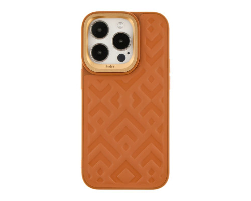 Чохол Kajsa Briquette Collection Rhombus для iPhone 14 Pro Колір Brown 4894505118836