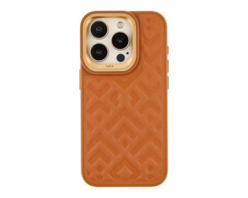 Чохол Kajsa Briquette Collection Rhombus для iPhone 15 Pro Колір Brown 4894505156852