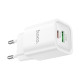 Мережевий Зарядний Пристрій Hoco C149A 1USB/1USB-C PD/QC 30W Колір Бiлий 6942007630337 ma35295_3345686
