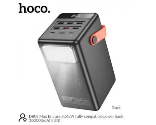 Універсальна Мобільна Батарея Power Bank Hoco Універсальна Мобільна Батарея Power Bank Hoco DB49 Action 22.5W fully compatible with light 100000 mAh Колір Чорний 6942007635981