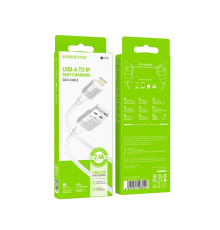 Кабель USB Borofone BX101 Creator Lightning 2.4A М'ята упаковка Колір Бiлий 2020000440215